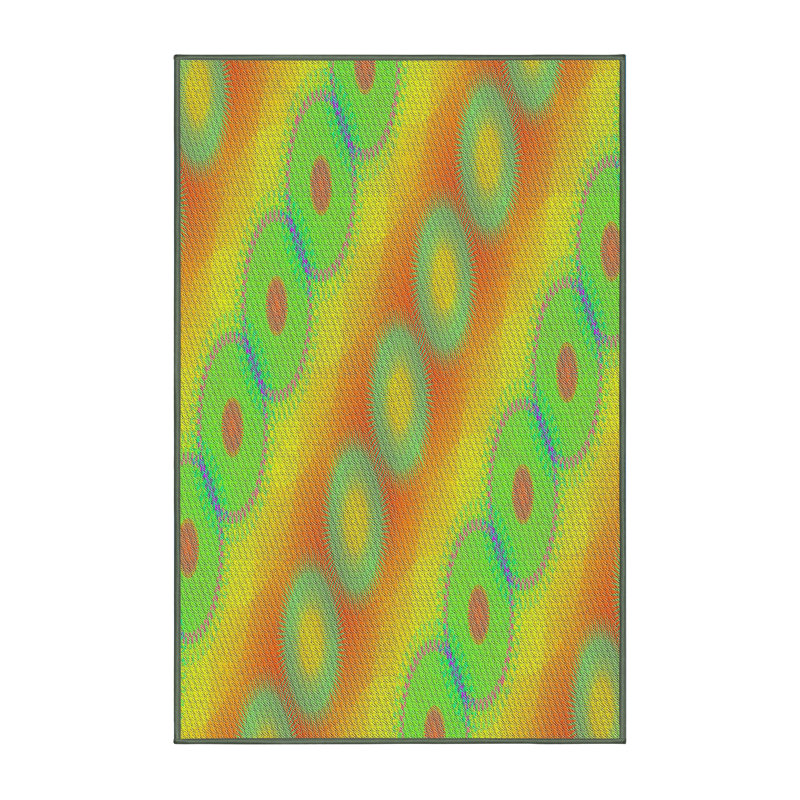 Tapis gris/zone noire à motifs, Rectangle 5 pi x 7 pi