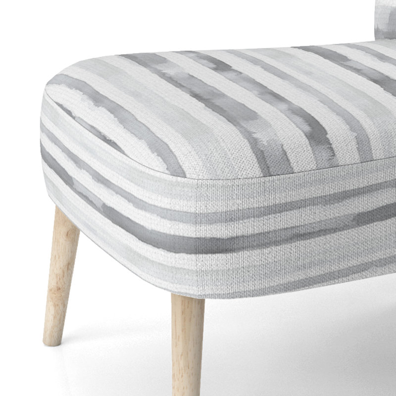Chaise d'appoint rayée gris et blanc, Chaise d'appoint sans accoudoirs