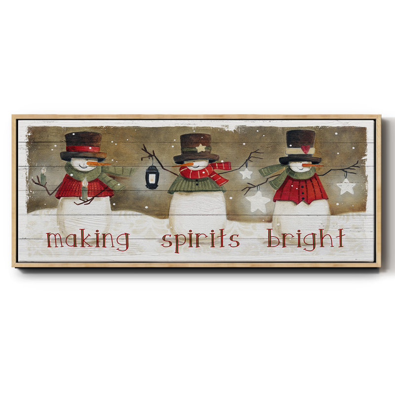 «Made Spirits Bright», toile encadrée, H 20 po x l 50 po