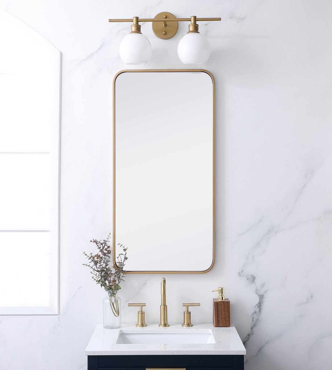 Sabine Accent Mirror, Brass, 36" x 18"