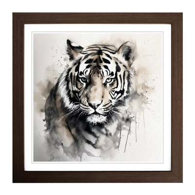 Tiger Ink Wash No.1 - Framed Print
