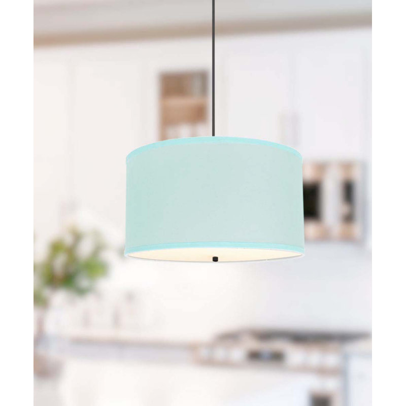 Luminaire suspendu tambour 2 lumières Ovies, Noir