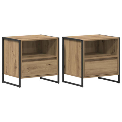 50cm W Manufactured Wood Bedside Table