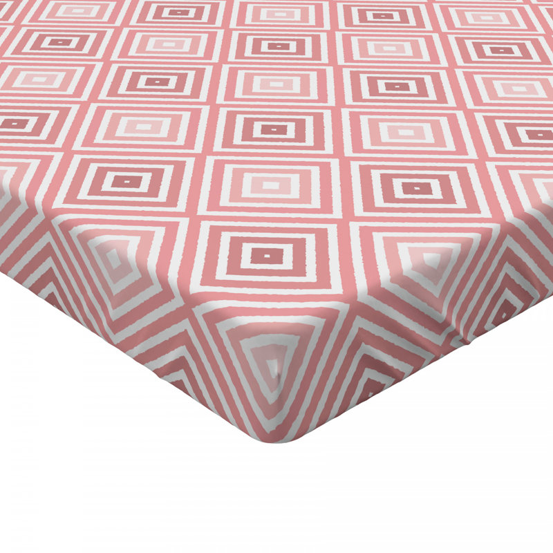 Microfiber Geometric Fitted Sheet, Twin Fitted Sheet