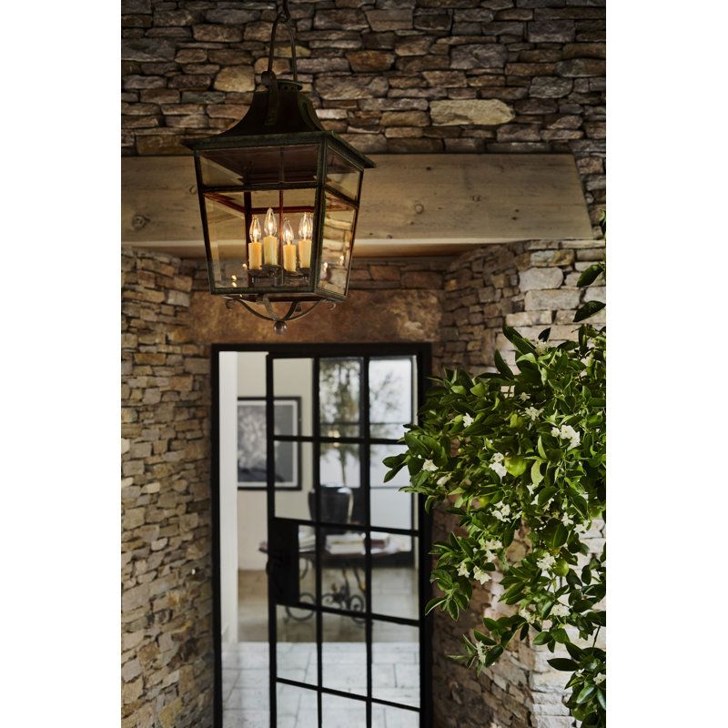 Ralph Lauren Home Carrington 4 Light Chandelier, 34.5"H x 16"W x 16"D, Weathered Verdigris
