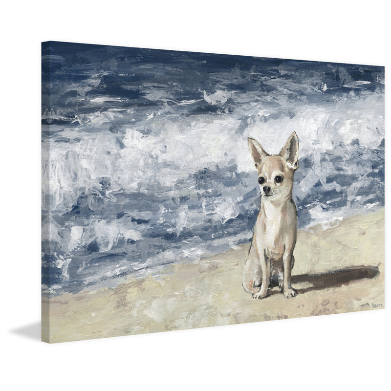 «Chihuahua by the Beach» par Parvez Taj, reproduction d'art sur toile tendue, H 8 po x l 12 po x P 1,5 po