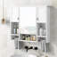 Armoire de rangement murale moderne, armoire de salle de bain murale avec miroir, armoire à pharmacie avec barre à serviettes