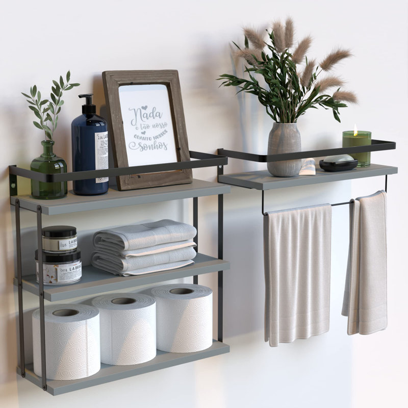 Gero Floating Shelf, Gray