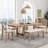 Raelene Modern 6-Piece Extendable Dining Table With Footrest,kitchen table set with Leaf,dining table set,dining room set-419587935