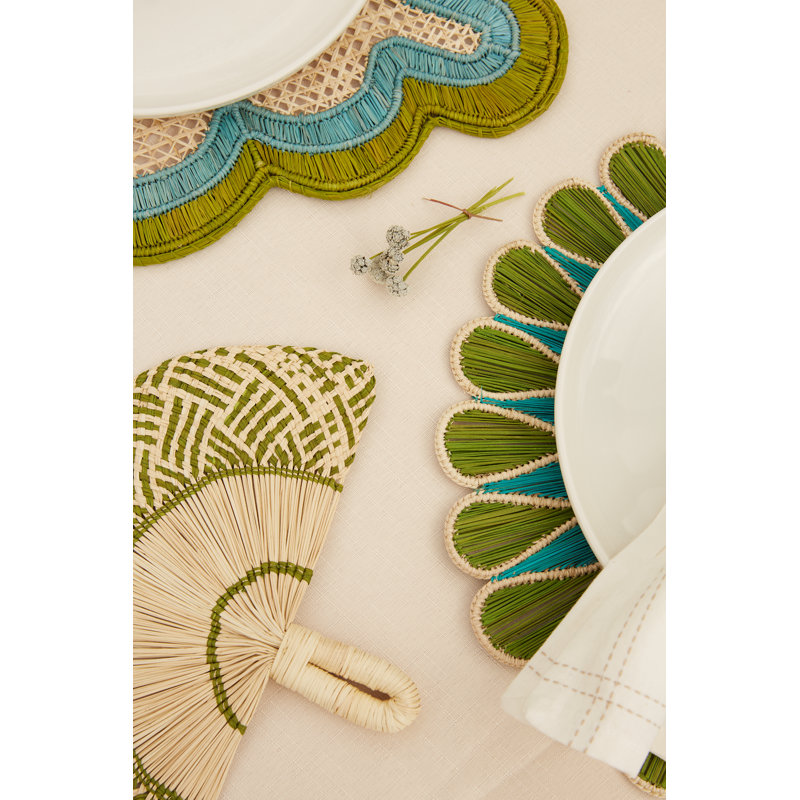 Napperon Drops - ensemble de 2, Olive / aigue-marine