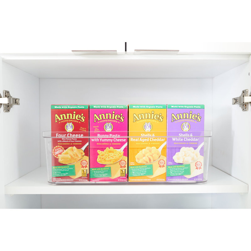 Clear Compact Modular Kitchen Organizer Bin with Integrated Handles