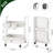 2 Tier Foldable Rolling Cart, Metal Utility Cart with Lockable Wheels, Folding Storage Trolley-114037515