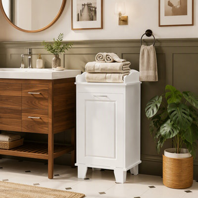 31" Tilt Out Laundry Hamper, Free Standing Home Organizer Hamper, Bathroom Storage Cabinet