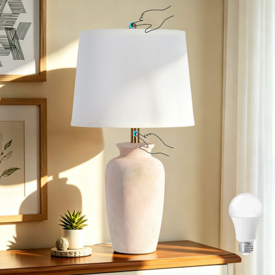 25"Dimmable Ceramic Table Lamp Touch Control Light