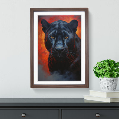 Panther Hard Edge Painting No.2 - Single Picture Frame Print on Wood