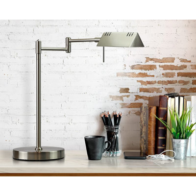 Glessite 17''  LED Pharmacy Table Lamp, Full Range Dimming, 12W LED, 360 Degree Swing Arms, Desk, Reading, Craft, Work Lamp, ETL Tested