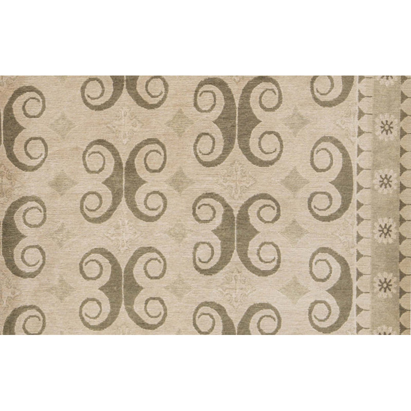 Tapis beige et gris noué à la main de haute qualité