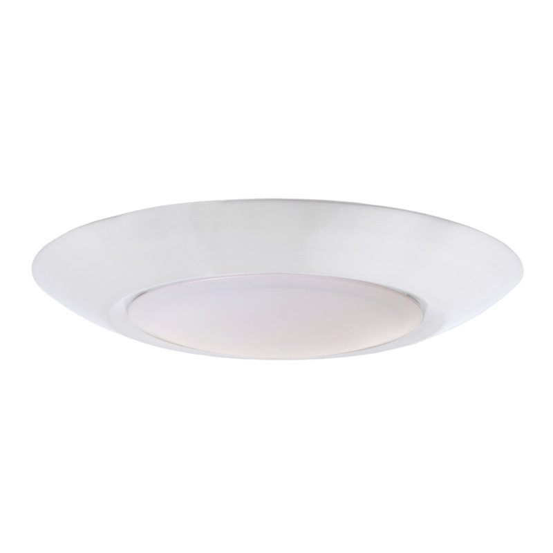 Plafonnier encastré 1 lumière DEL, Blanc, H 1,26 po x l 7,4 po x P 7,4 po
