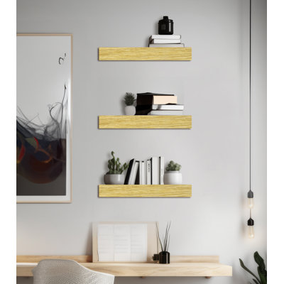 3 Piece Oak Floating Shelf