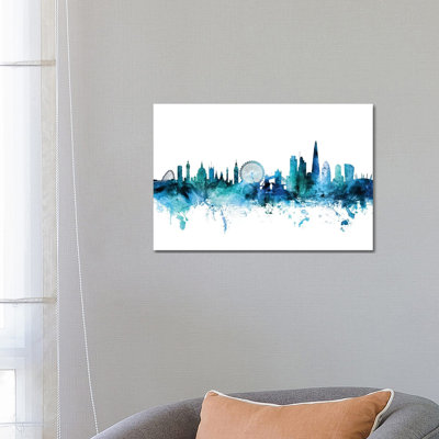 London, England Skyline by Michael Tompsett - 1 Piece Wrapped Canvas Wall Art