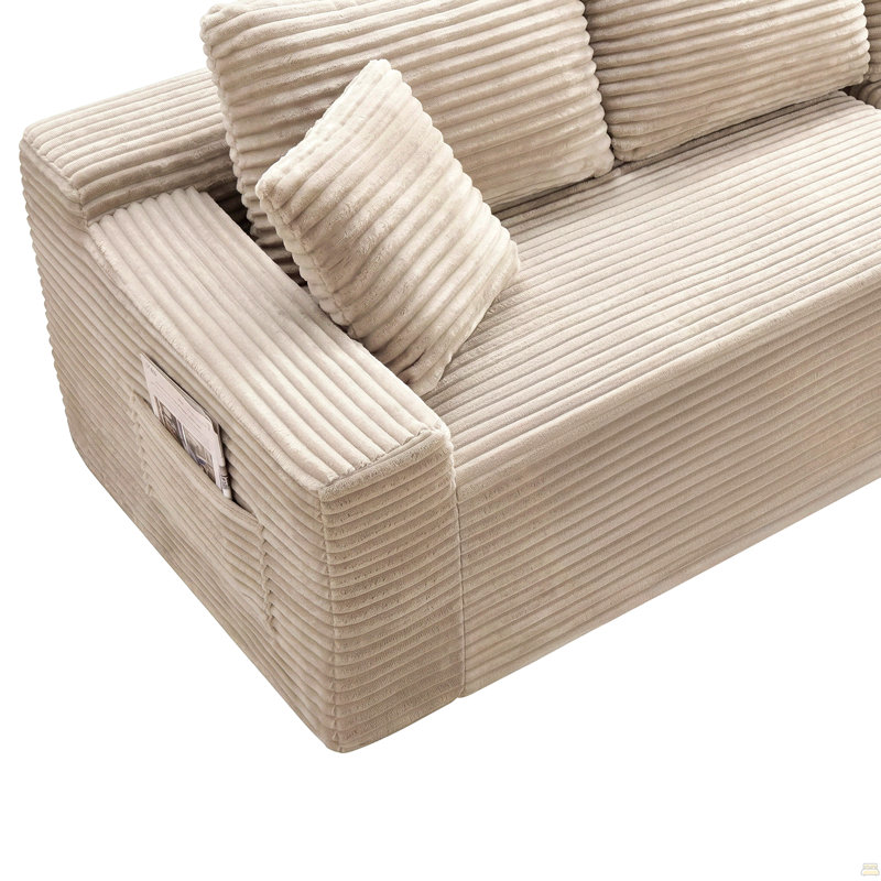 Canapé modulaire 94,5 po Cloud, 29.5" H x 94.5" W x 60.2" D, Camel Corduroy