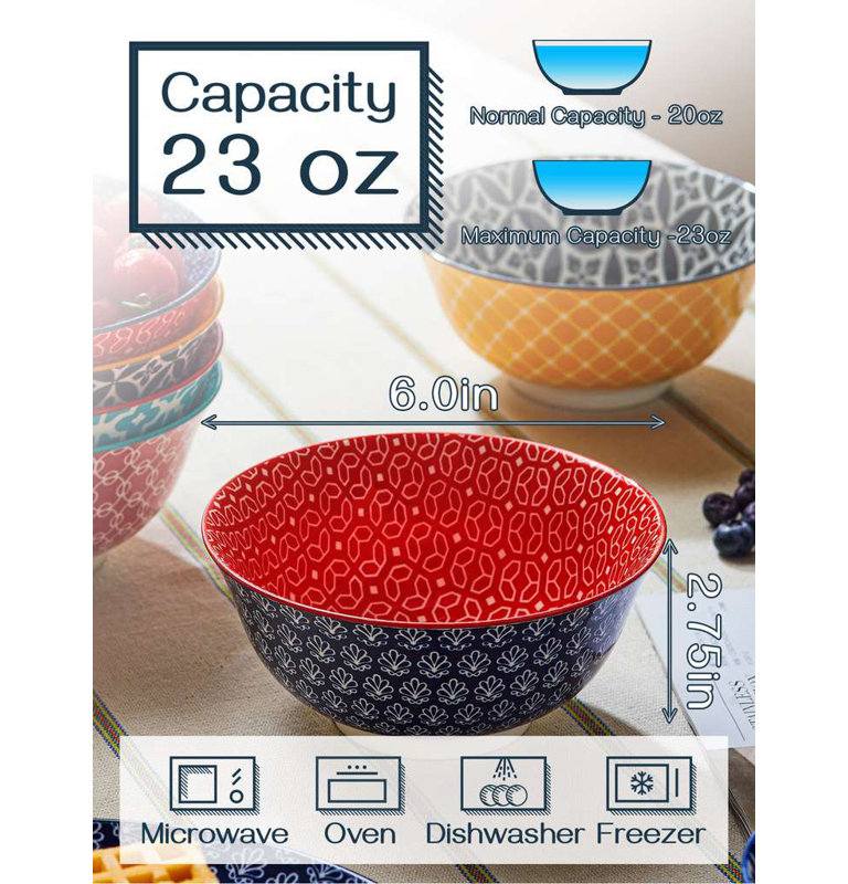 6-Piece 6" American-Style Lidded Bowls