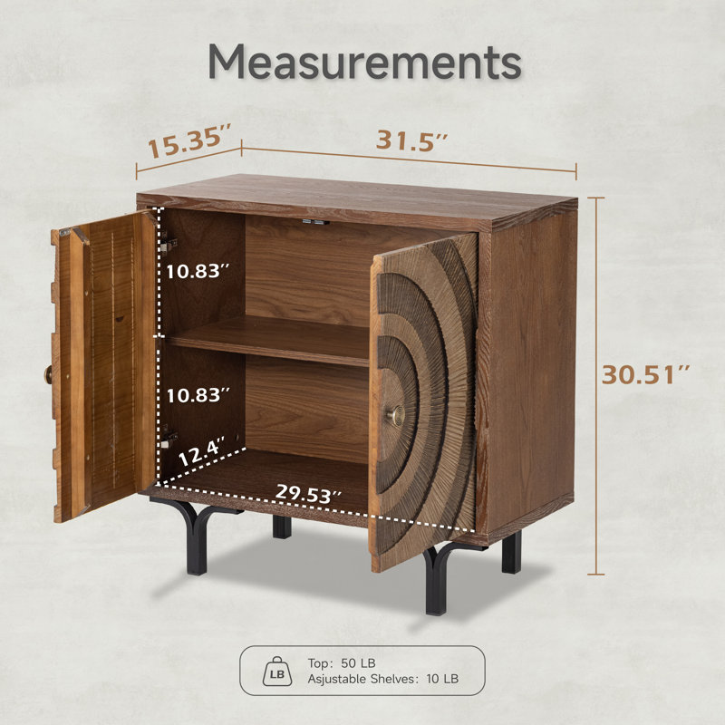 Armoire de rangement en bois à 2 portes Irida Farmhouse