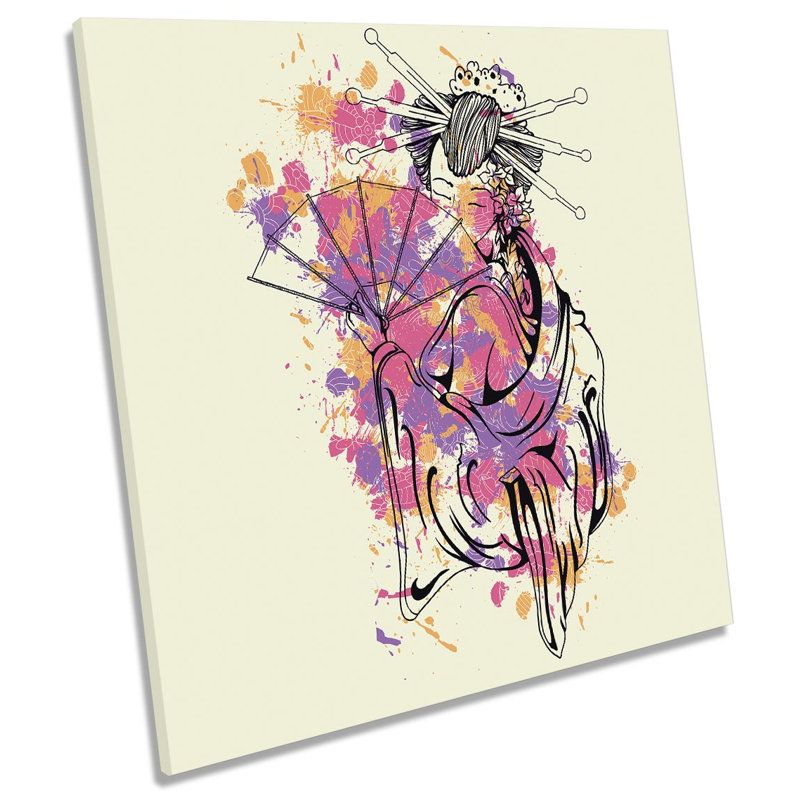 X8823 Geisha Girl Modern Japan - Wrapped Canvas Art Prints, 60cm H x 60cm W x 2cm D