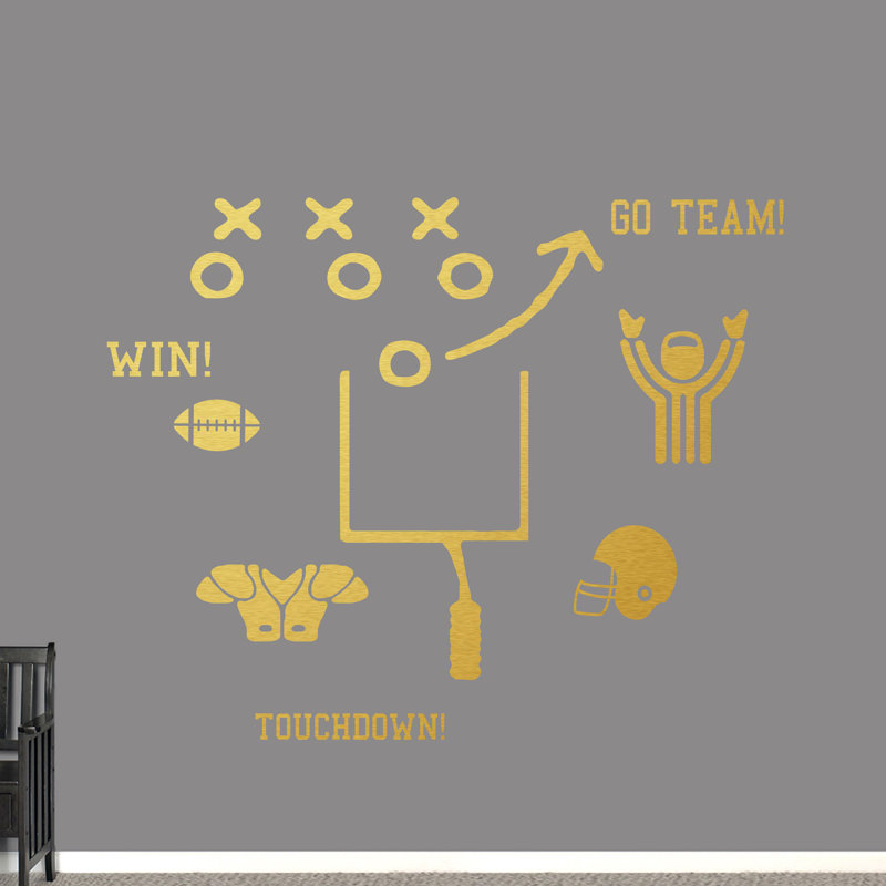 Décalcomanie murale ensemble de football Hedgepeth, Or