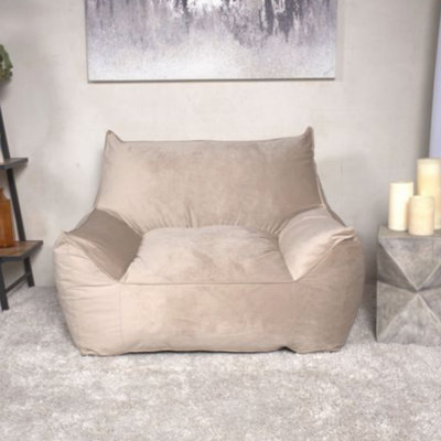 Allea Velveteen Bean Bag Chair With Armrests (Bean Bag Chair) by Latitude Run