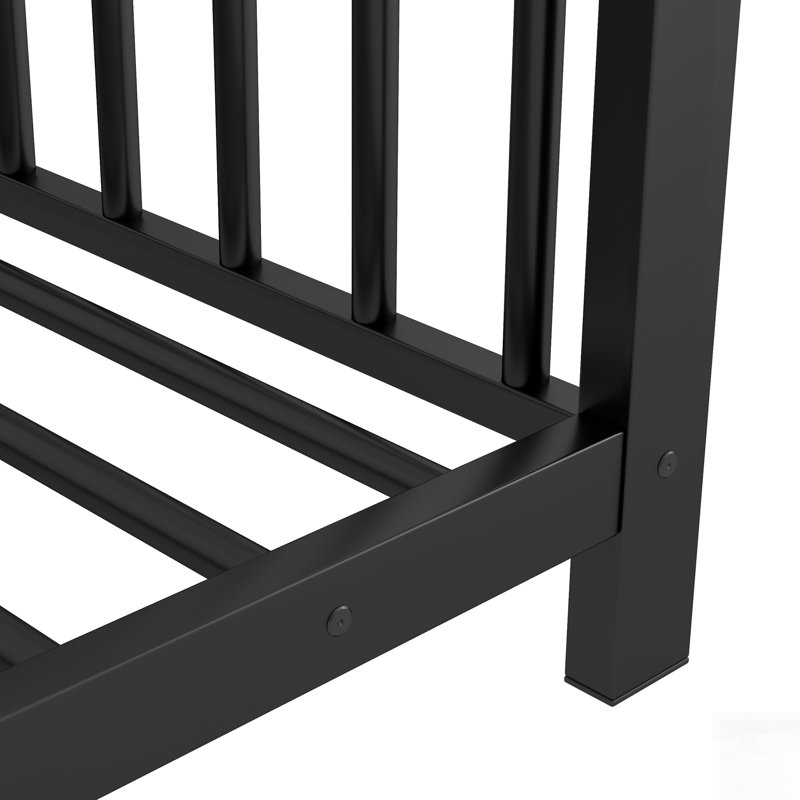 Lit plateforme en métal, noir avec design sécuritaire et durable pour les chambres d'enfants