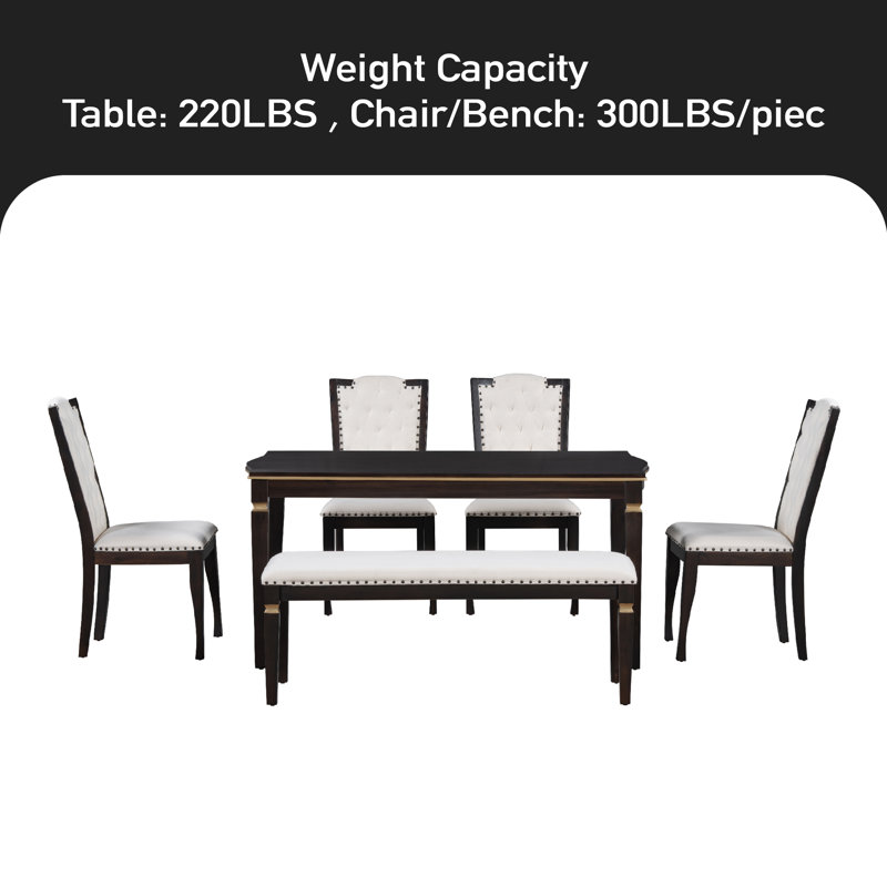 Abdirashid 6 - Person Four Leg Dining Set