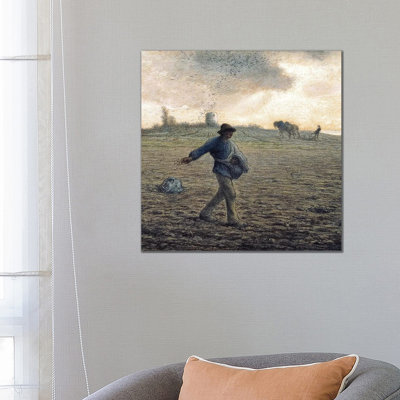 The Sower (Private Collection) by Jean-Francois Millet - Wrapped Canvas Painting