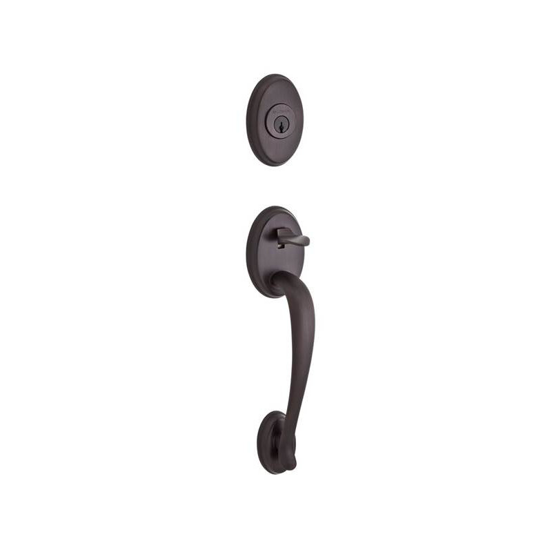 Columbus Handleset with Deadbolt and Door Lever and Rosette, Right, Venetian Bronze