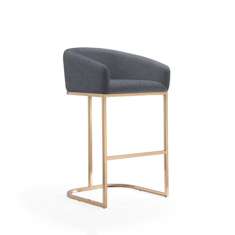 Lioba Upholstered Counter Stool with Metal Frame