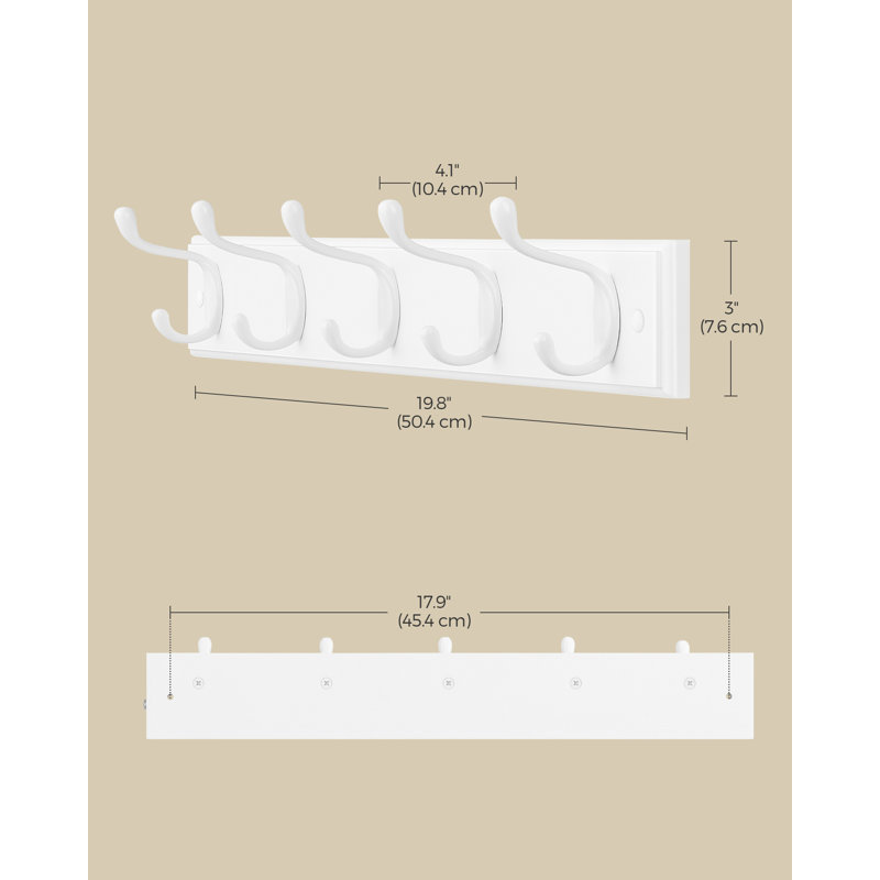 Almute Wall 5 - Hook Wall Mounted Coat Rack