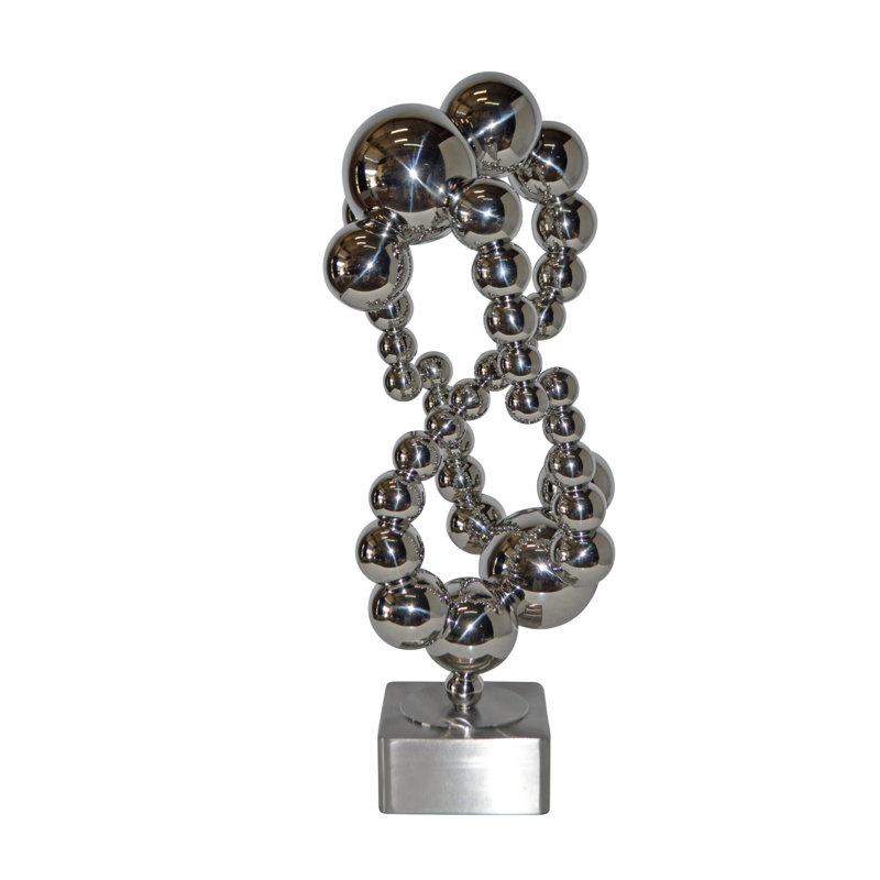 Statue Altamont Modern Art en boules chromées - Taille: L 11 po x l 10 po x H 22 po.