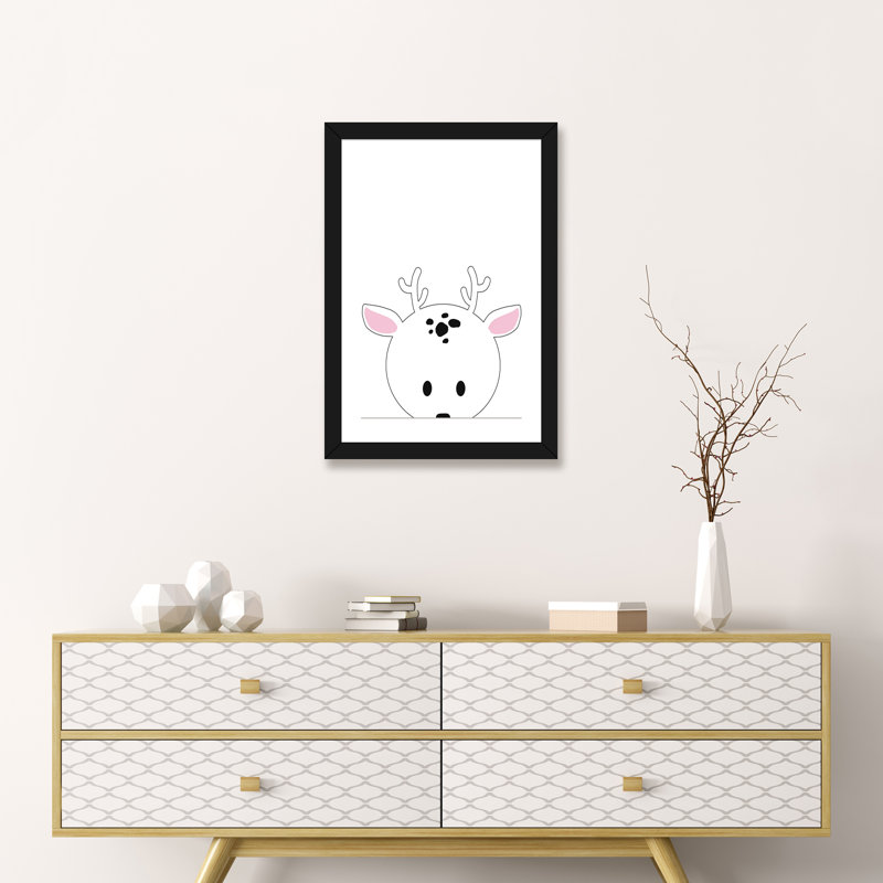 Art peekaboo i, H 24 po x l 16 po x P 1 po, Papier avec cadre noir