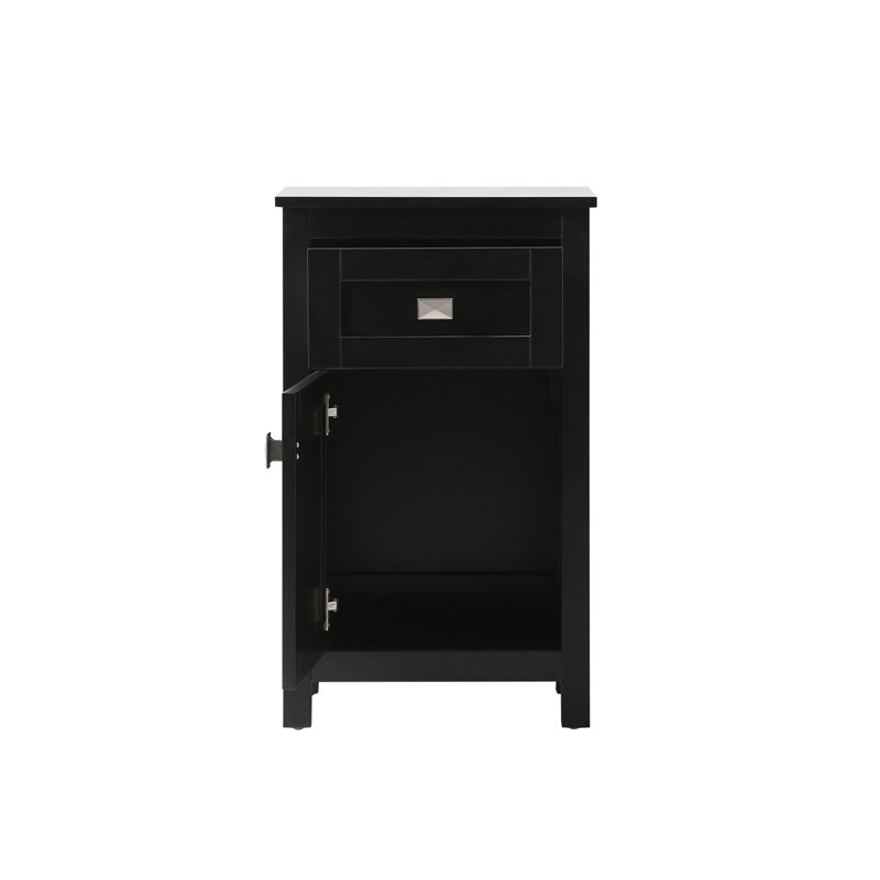 Rangement pour salle de bain Destinique, Noir / Nickel brossé