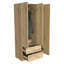 Armoire 3 portes avec tiroirs, tablettes et tringle