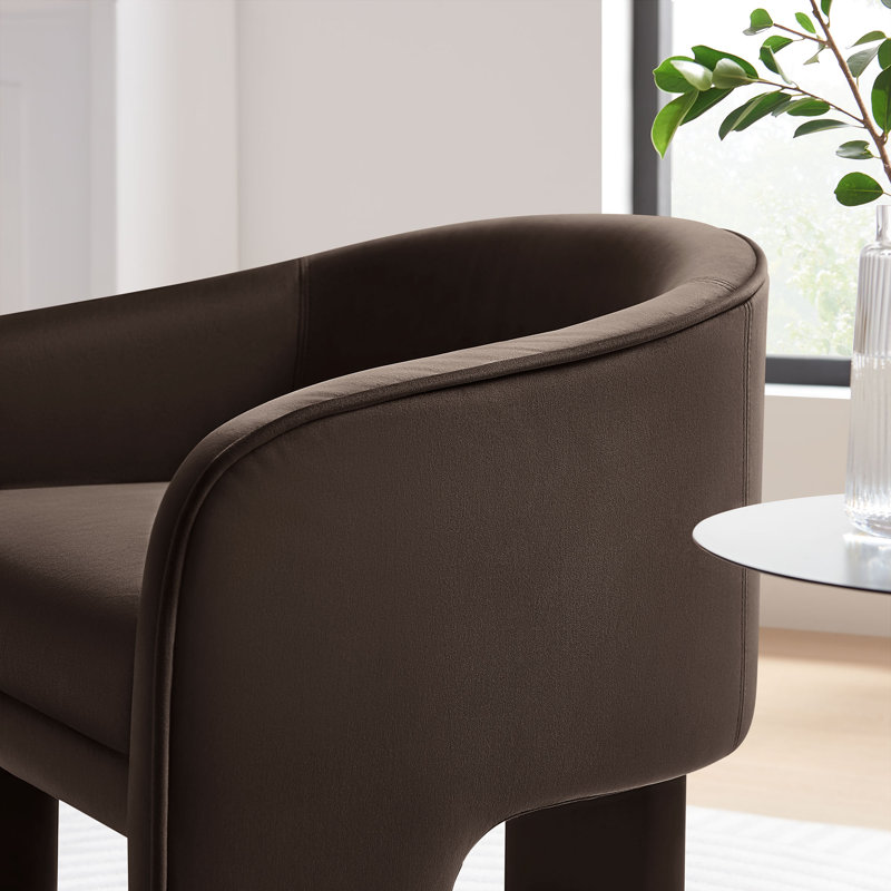 Fauteuil d'appoint Greer Performance, Velours brun chocolat