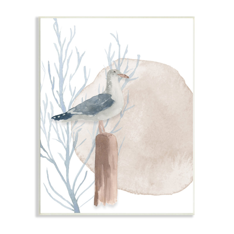 Mouette de plage en forme de mouette, H 15 po x l 10 po x P 0,5 po, Bois