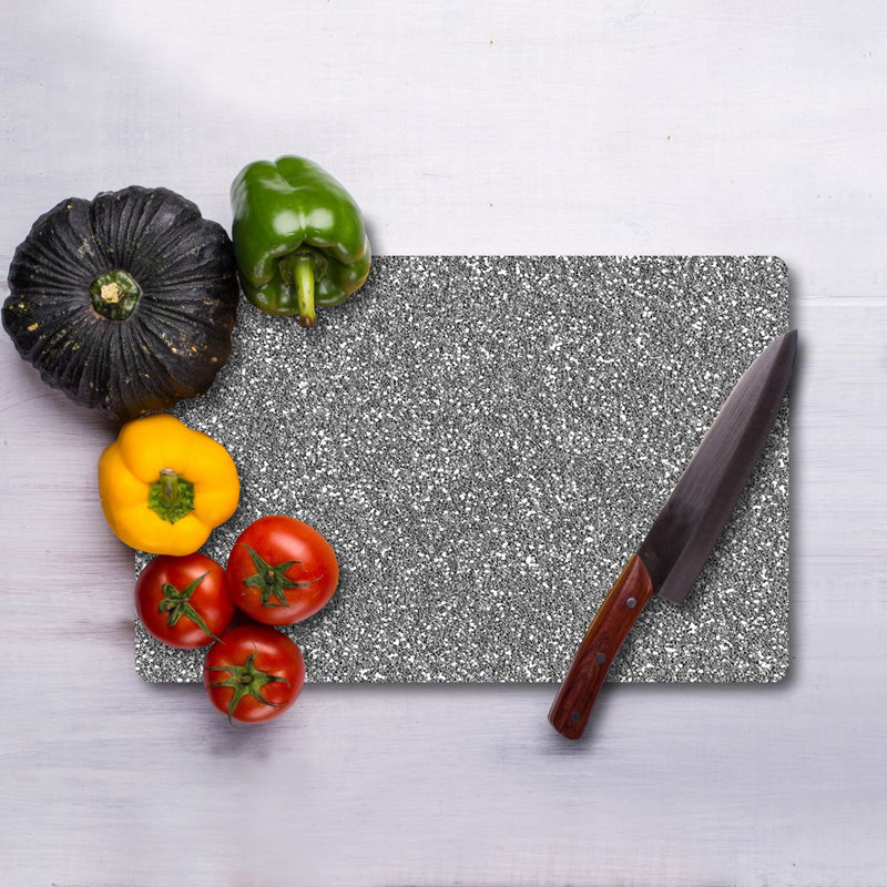 Flourish Premium Tempered Glass Cutting Board, 11.8 x 15.7 inches | Antibacterial, Easy Clean, Non-Slip Silicone Feet | 100% Durable Glass, Thickness: 0.16 inches | Ideal for Kitchen Prep, Safe & Stylish Cooking Solution