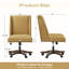 Chaise de bureau pivotante en chenille Mellins-2059433331