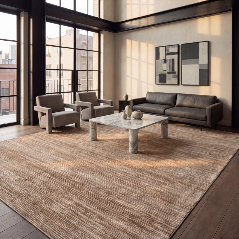 Tapis brun clair Aaishah, Carré 3 pi