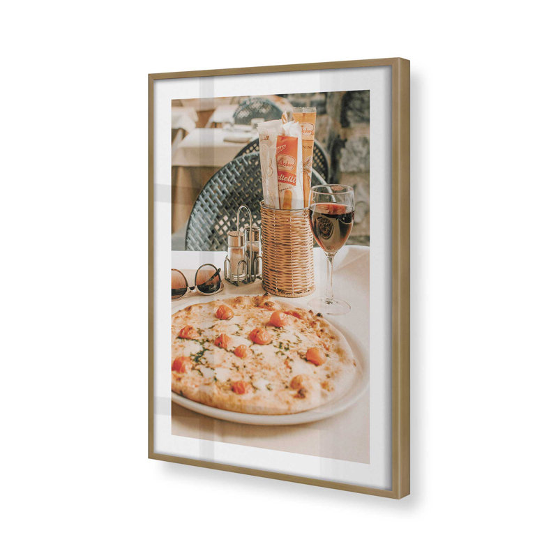 Imprimé italien italien, H 11,25 po x l 9,25 po x P 1,25 po, Cadre simple brossé doré