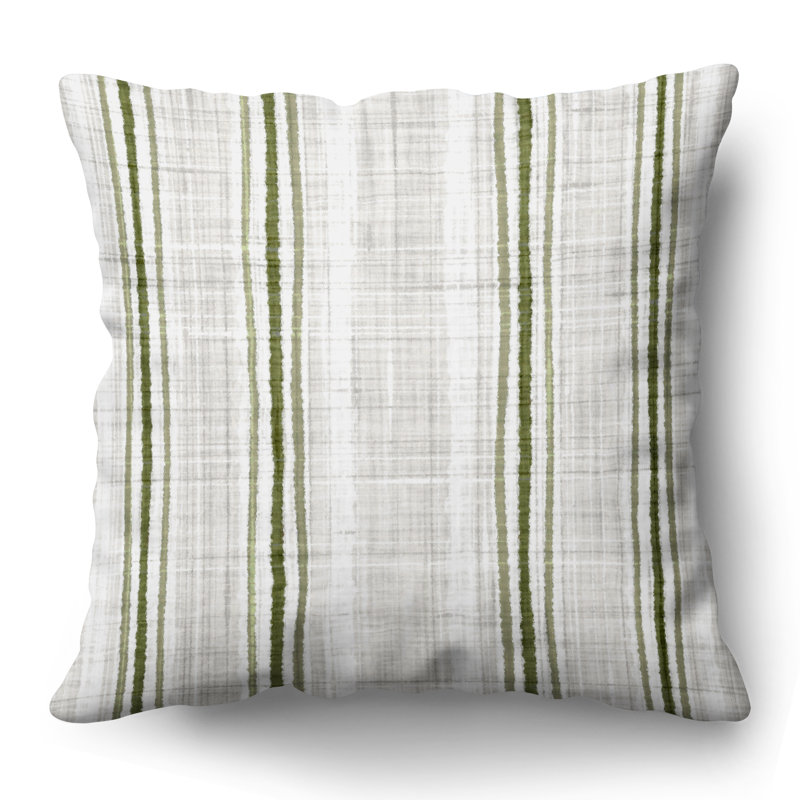 Striped Pattern Throw Pillow with Premium Polyester, 16" x 16", Green