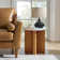 Comsa Modern Minimalistic Walnut Marble-Top End Table