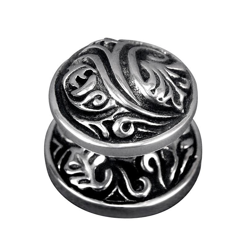 Liscio Mushroom Knob, Antique Silver