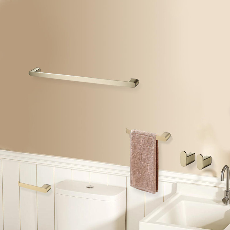 Ensemble de quincaillerie de salle de bain en acier inoxydable 5 pièces avec quincaillerie de fixation, Or brossé